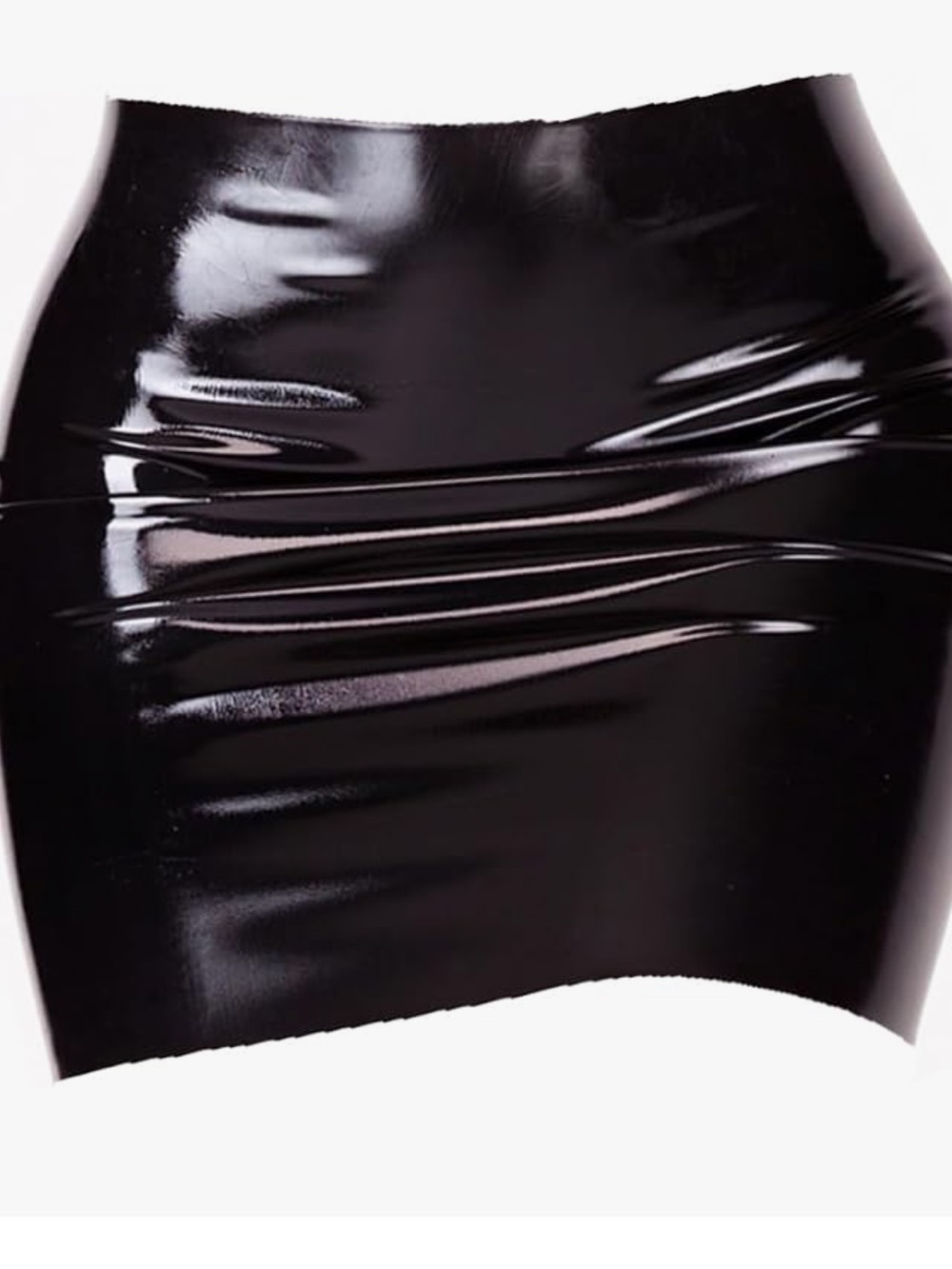 Black punk 💯 LATEX mini skirt plastic rave goth club fetish cosplay gumi lingeri